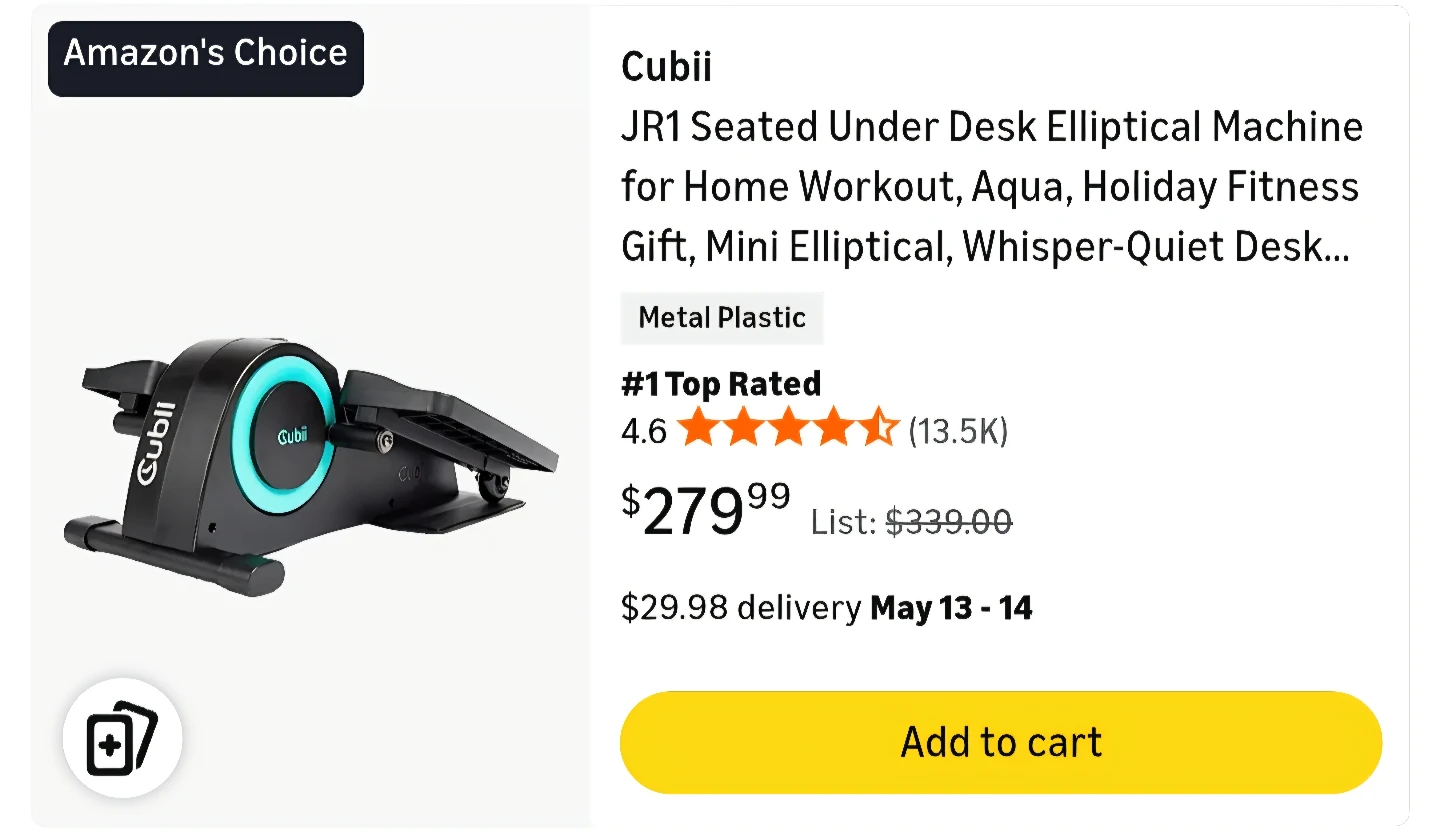 Cubii JR1 Seated Under Desk Elliptical - photo 2