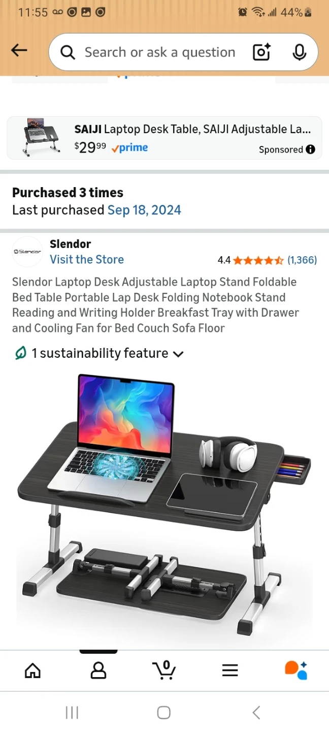 Slendor Laptop Desk Adjustable Stand