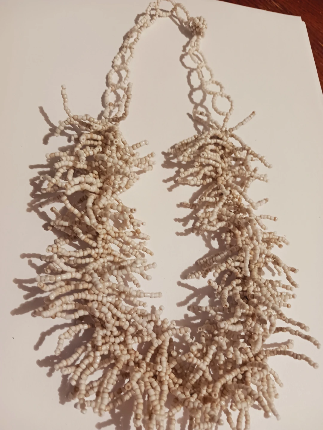 Beautiful Vintage Boho Cream Colored Beaded Necklace - photo 4