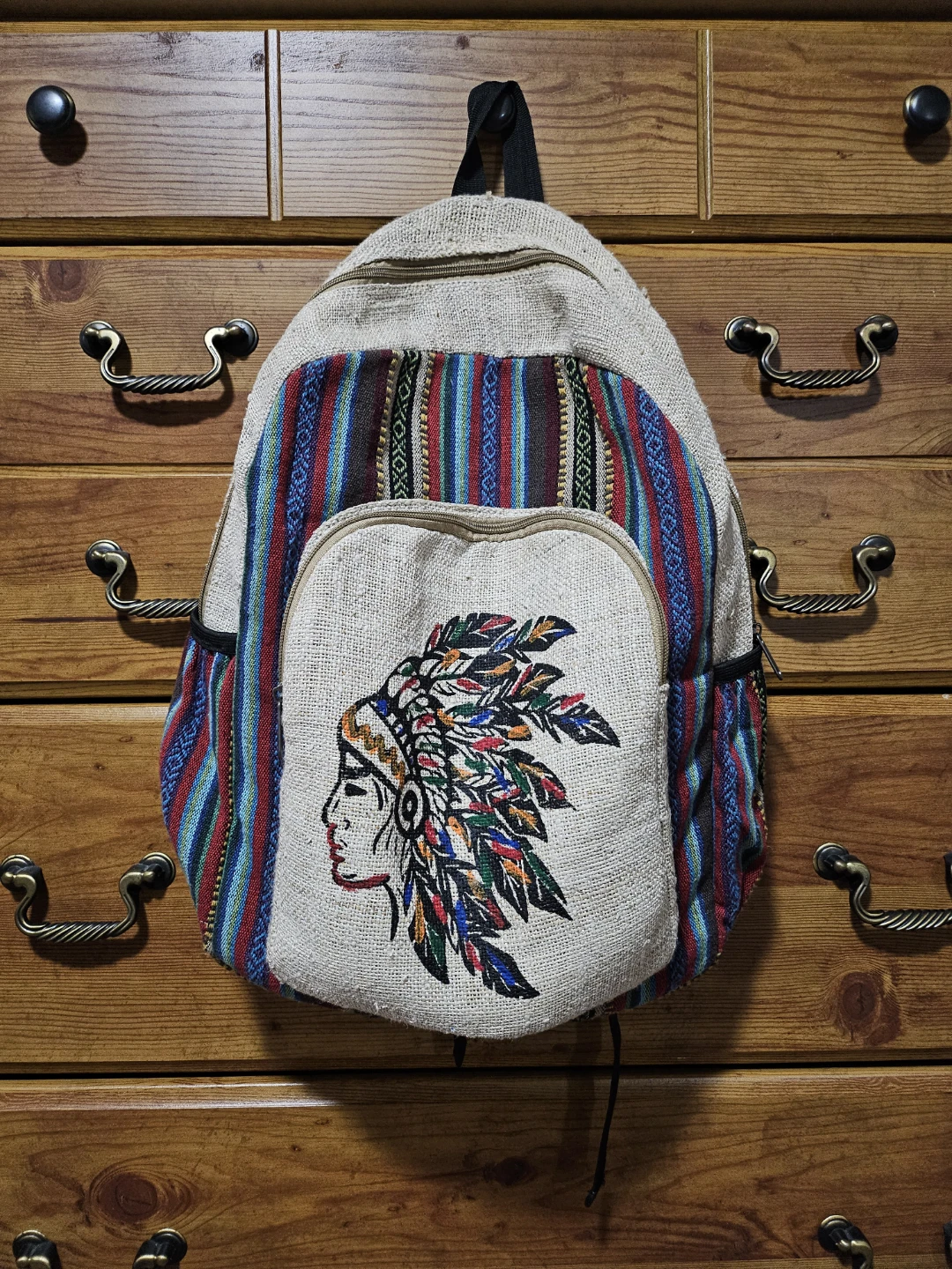 Boho Native American Woman Print Backpack - photo 2