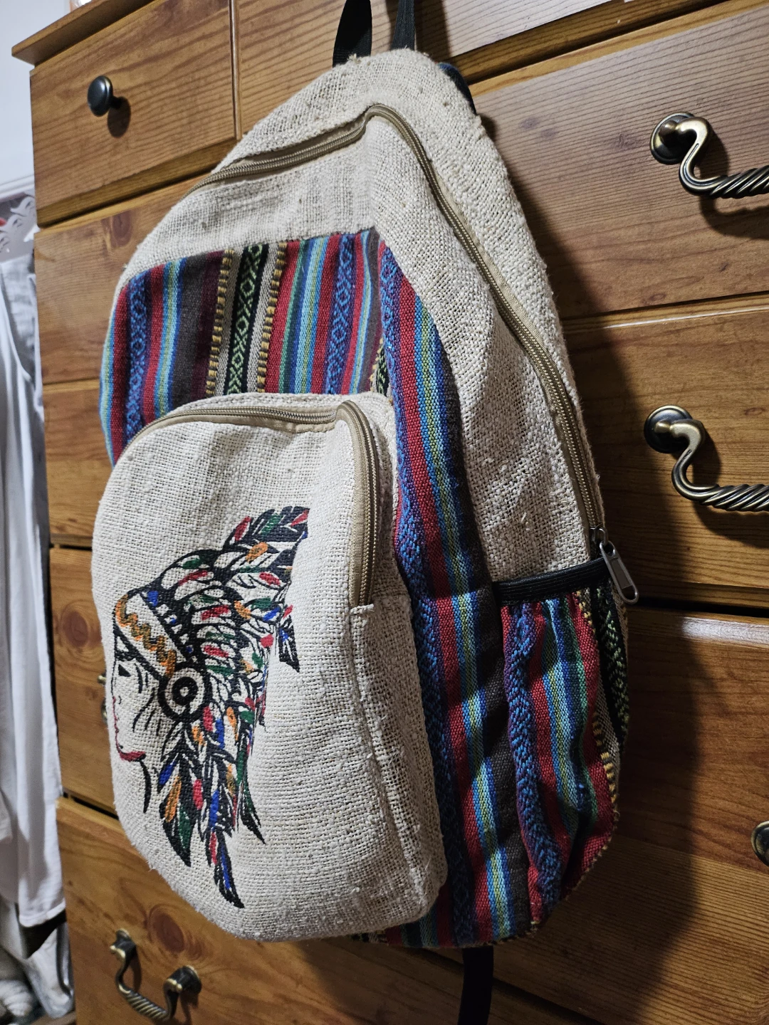 Boho Native American Woman Print Backpack - photo 3