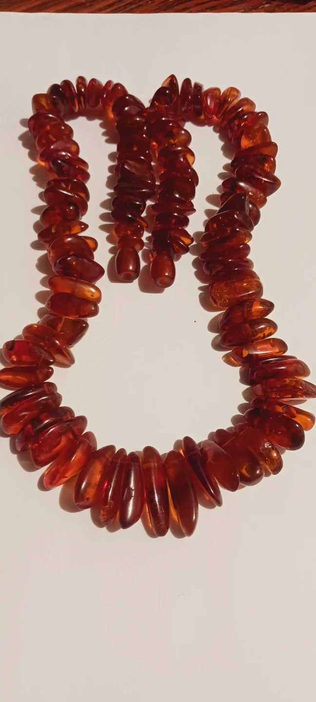 Natural Baltic Amber Polished Nuggets Necklace - photo 3