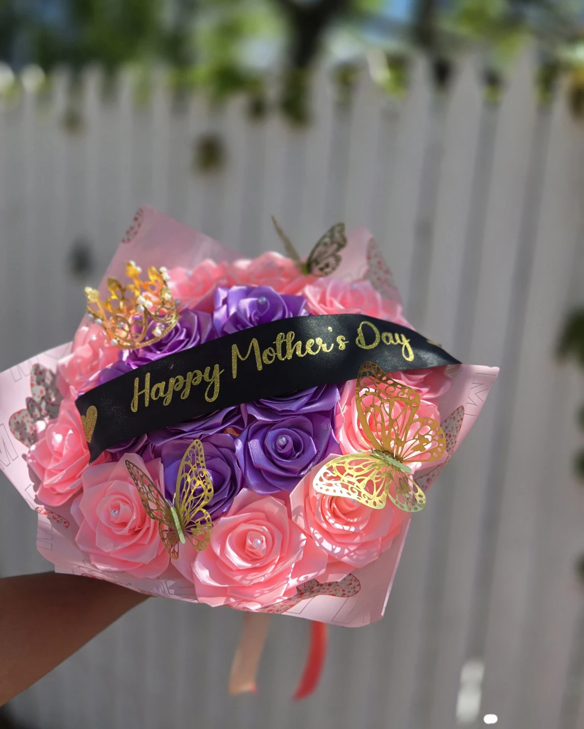 Happy Mother's Day Ribbon Flower Bouquet
