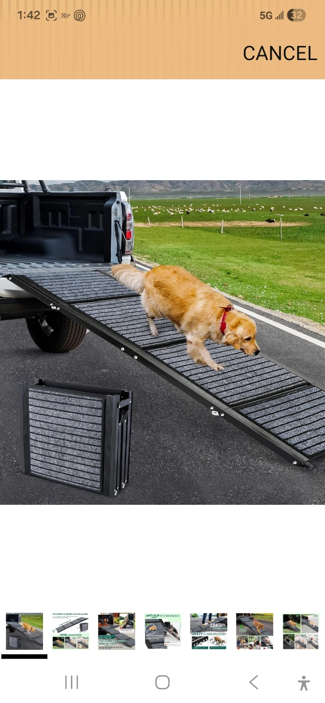Pet Ramp for Dogs - Foldable 71" Long, 20" Wide