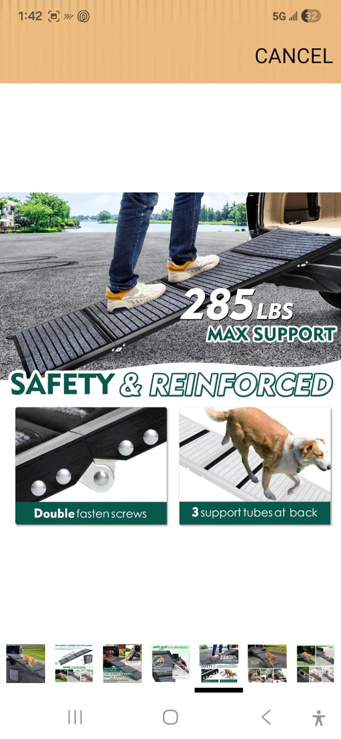 Pet Ramp for Dogs - Foldable 71" Long, 20" Wide - photo 3