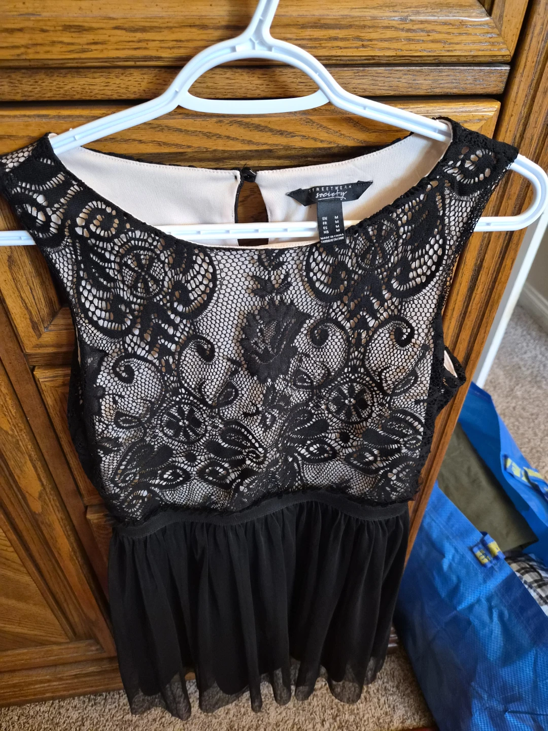 Society Black Lace & Tulle Dress - Size M