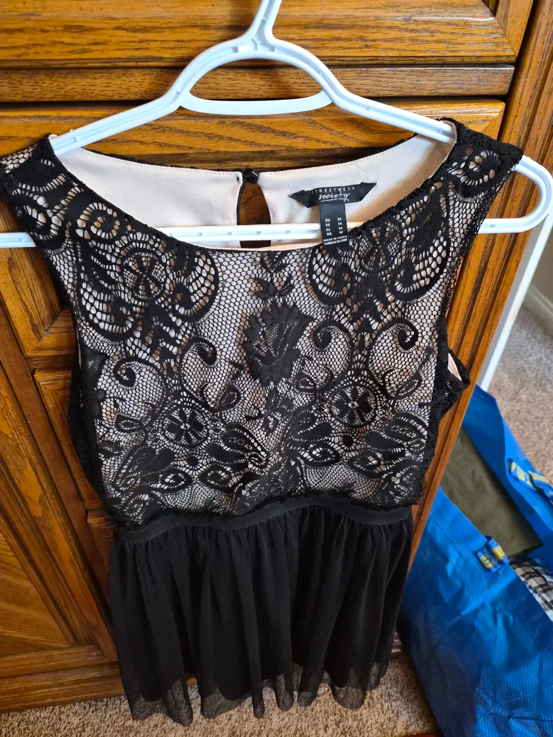 Society Black Lace & Tulle Dress - Size M
