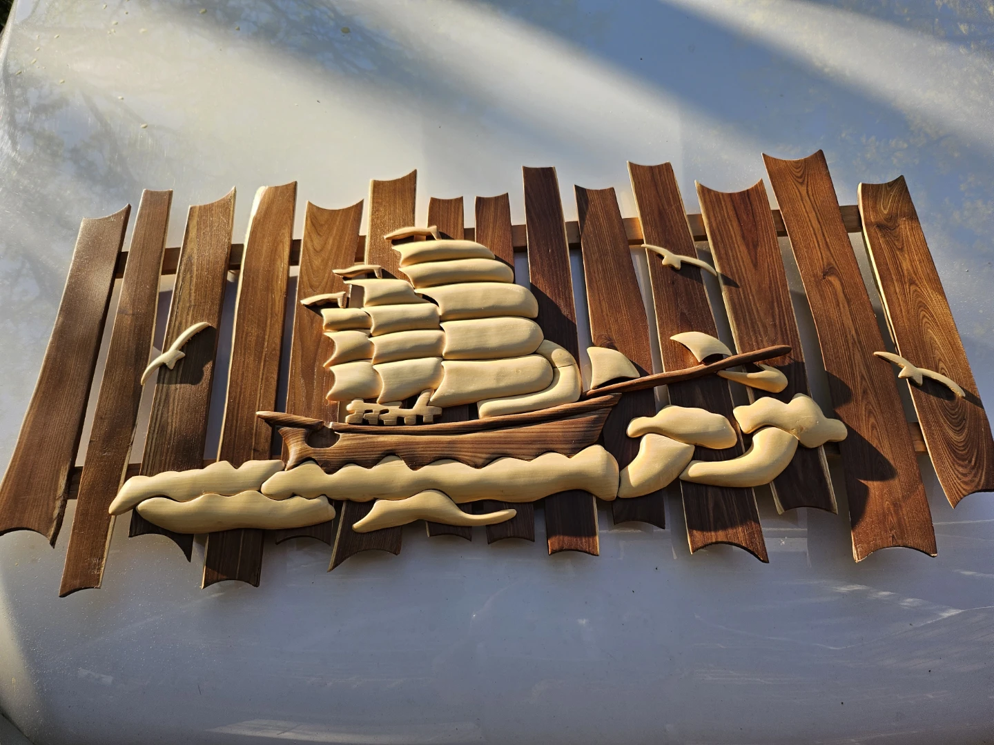 Wooden Ship Wall Art,small damage