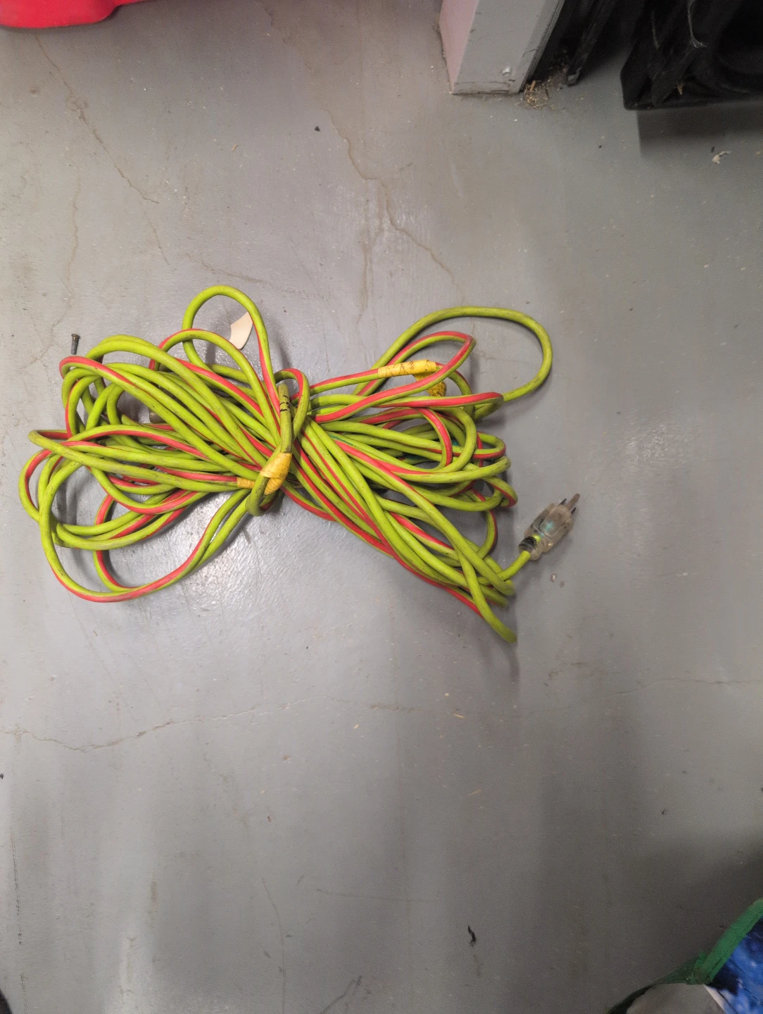 Green and Red Extension Cord