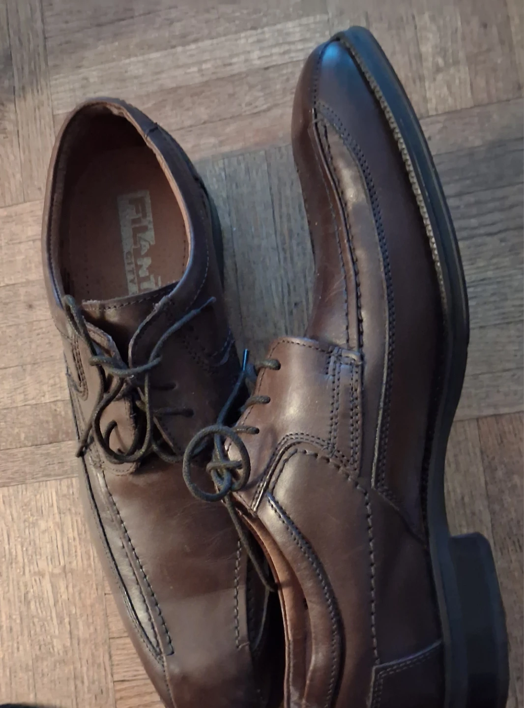 Flantom City Brown Leather Dress Shoes - photo 3