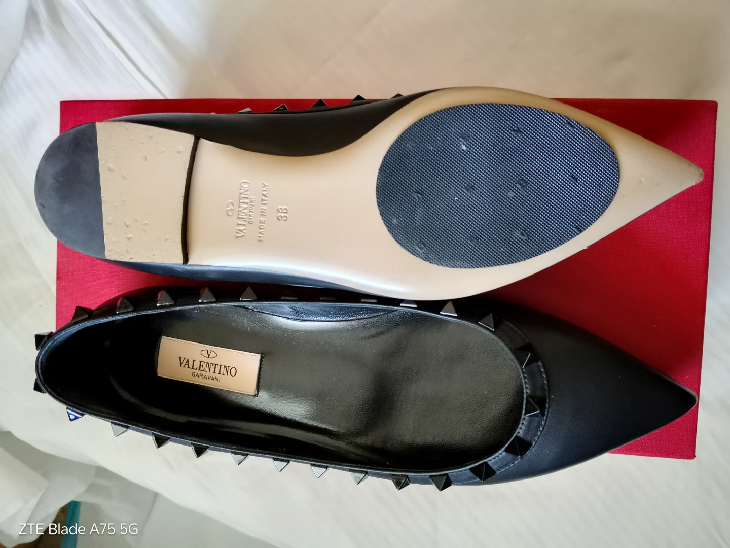 Valentino Garavani Rockstud Ballerina Flats Black Leather - photo 2