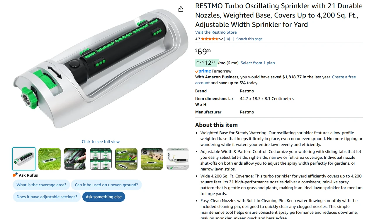 Restmo Turbo Oscillating Sprinkler - photo 2