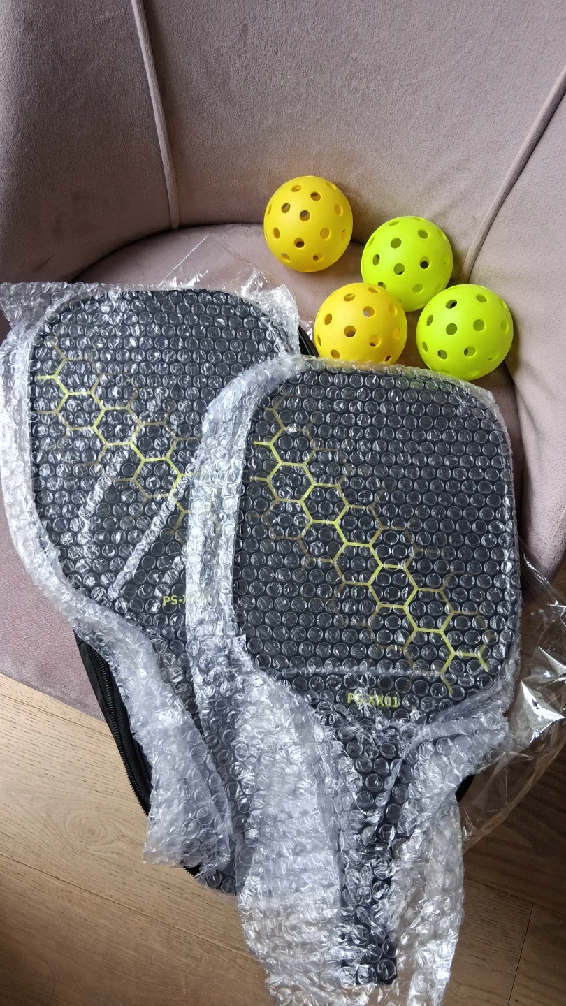 NEW UPGRADED Pickleball Set 2 Fibre Glass Rackets 4 Balls