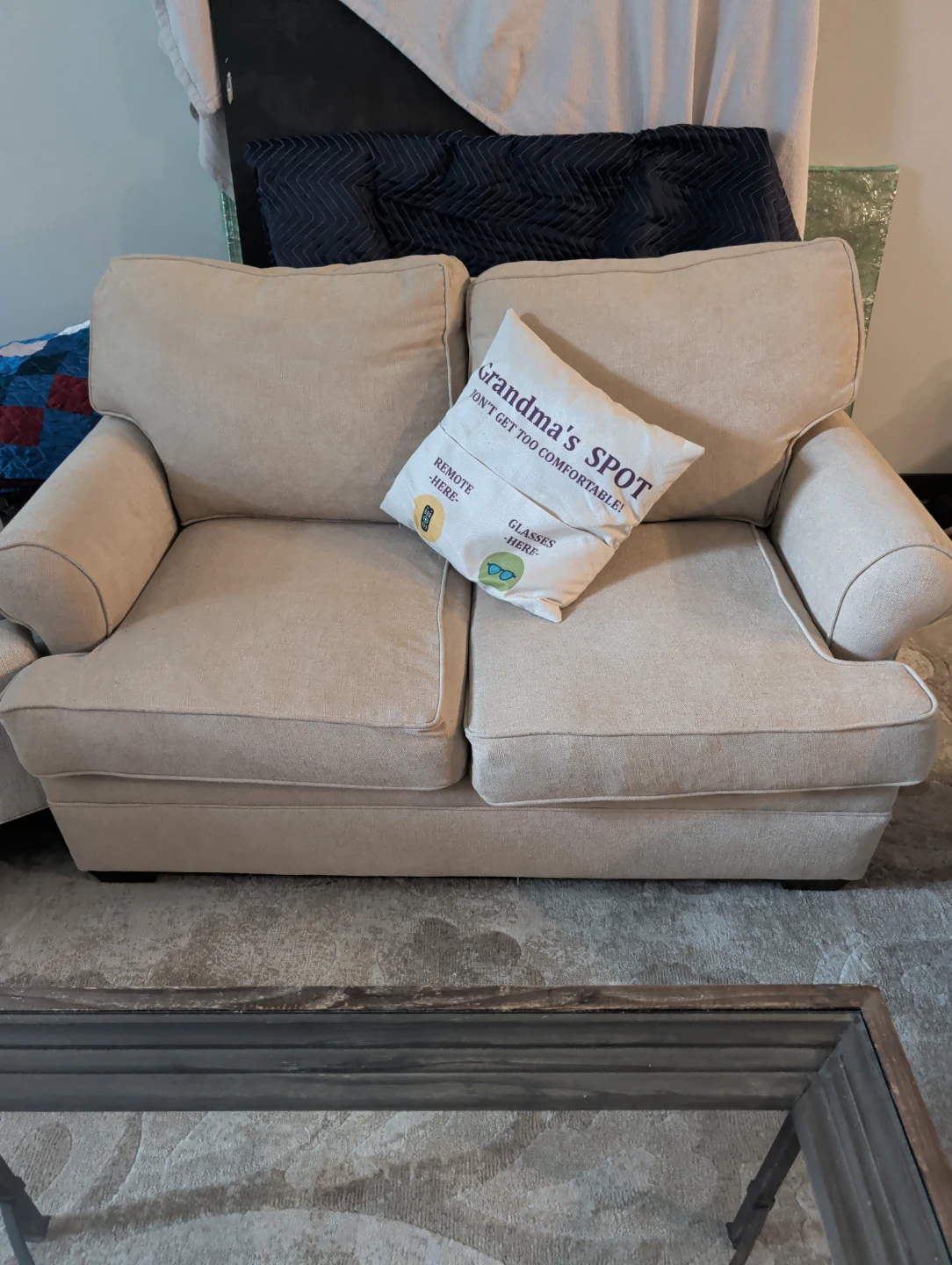 Beige Loveseat Sofa