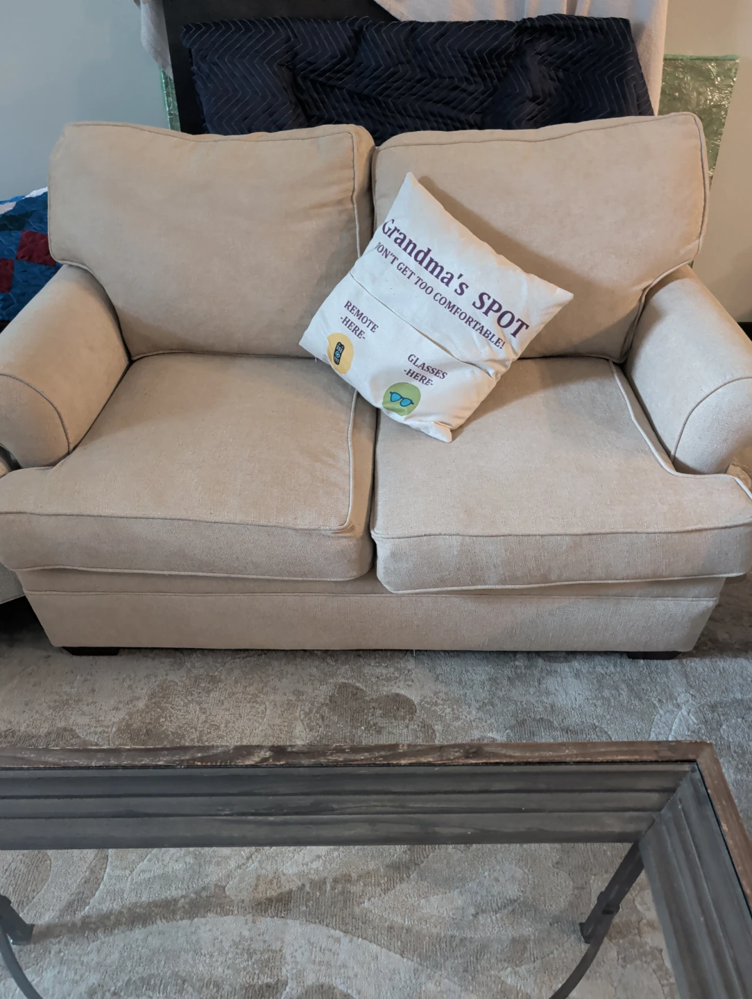 Beige Loveseat Sofa - photo 2