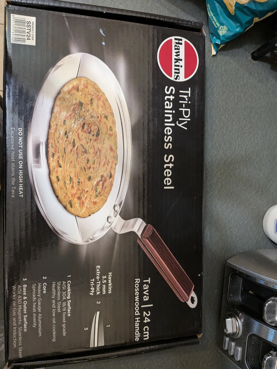 Hawkins Tri-Ply Stainless Steel Tawa 24 cm