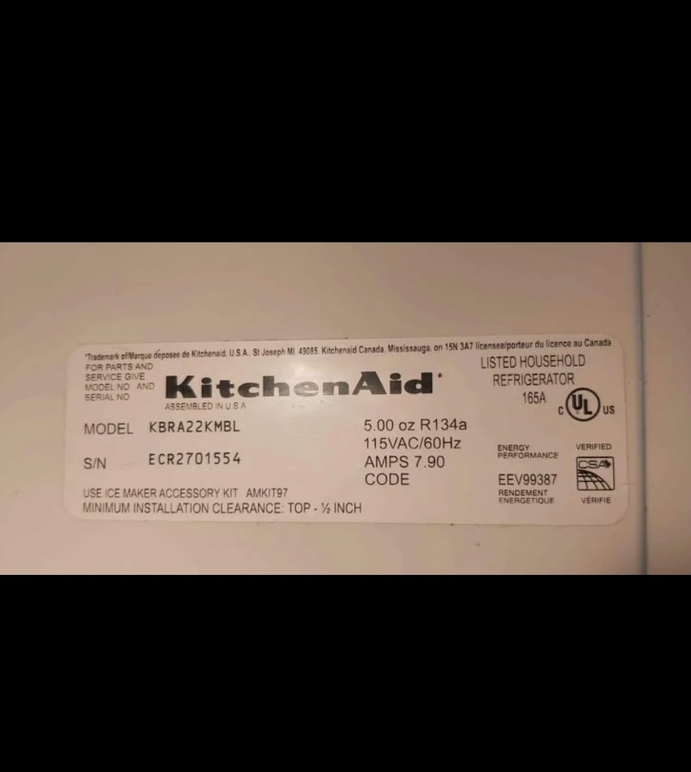 KitchenAid Black Refrigerator - photo 2