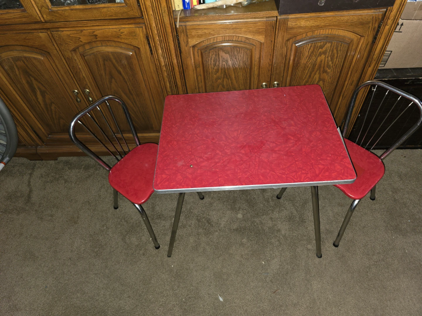 Vintage Red child's Table and Chairs Set - photo 2