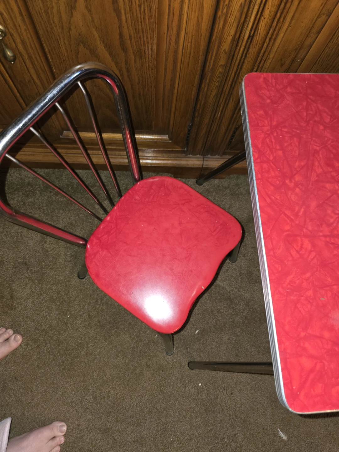 Vintage Red child's Table and Chairs Set - photo 4