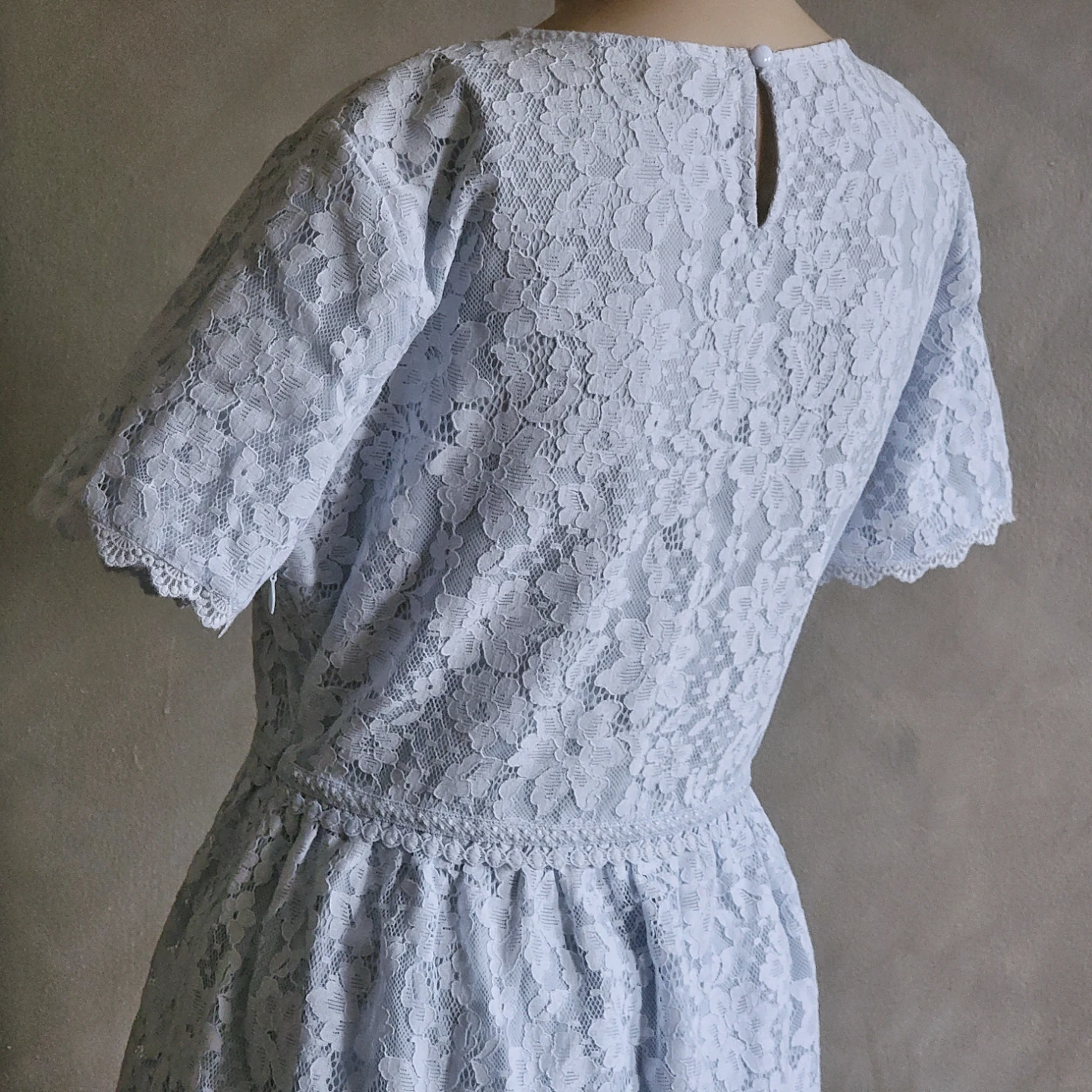 Light Blue Lace Short Sleeve Dress - photo 5