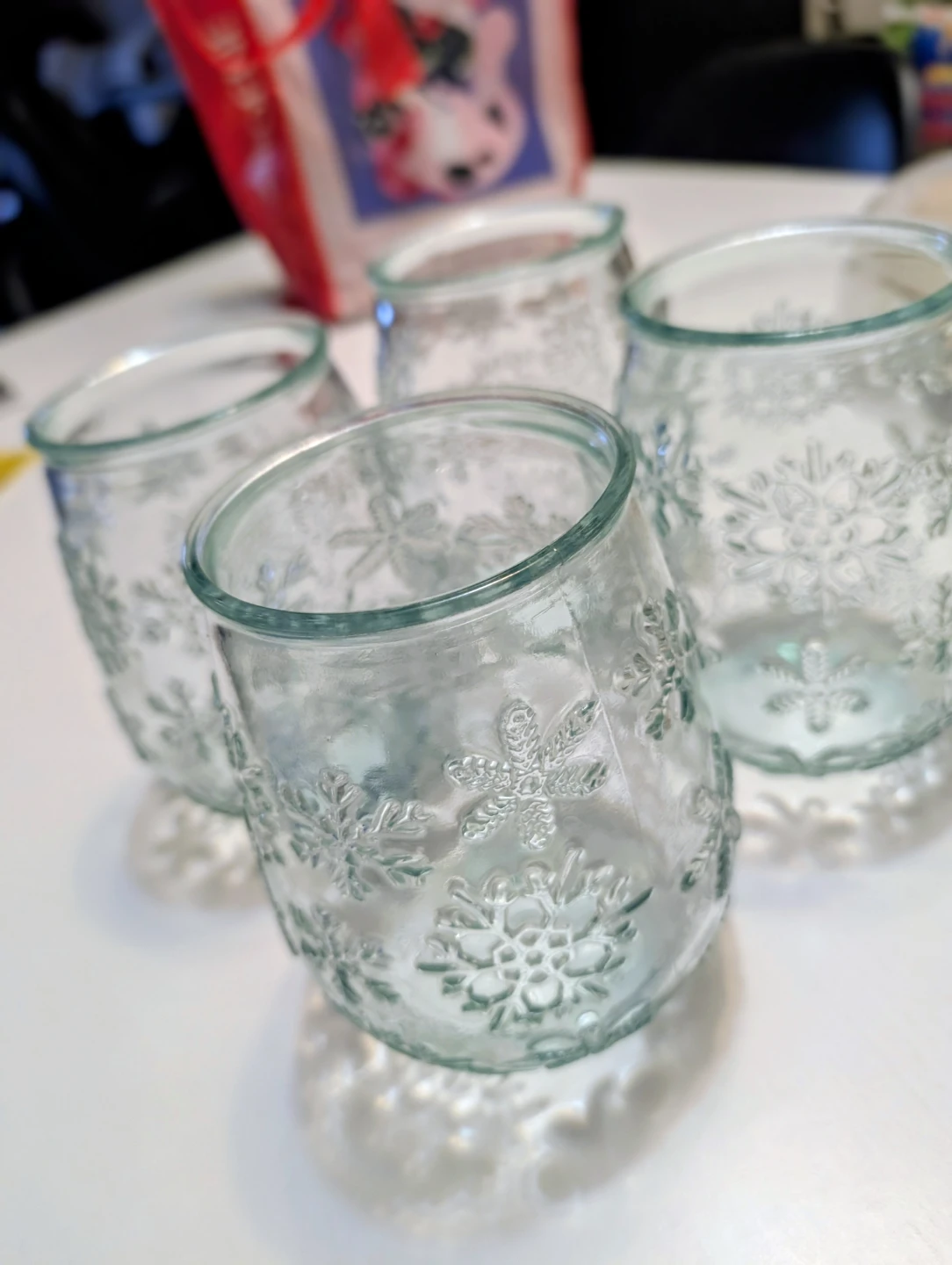 Set of 4 Snowflake Glass Jars - photo 3