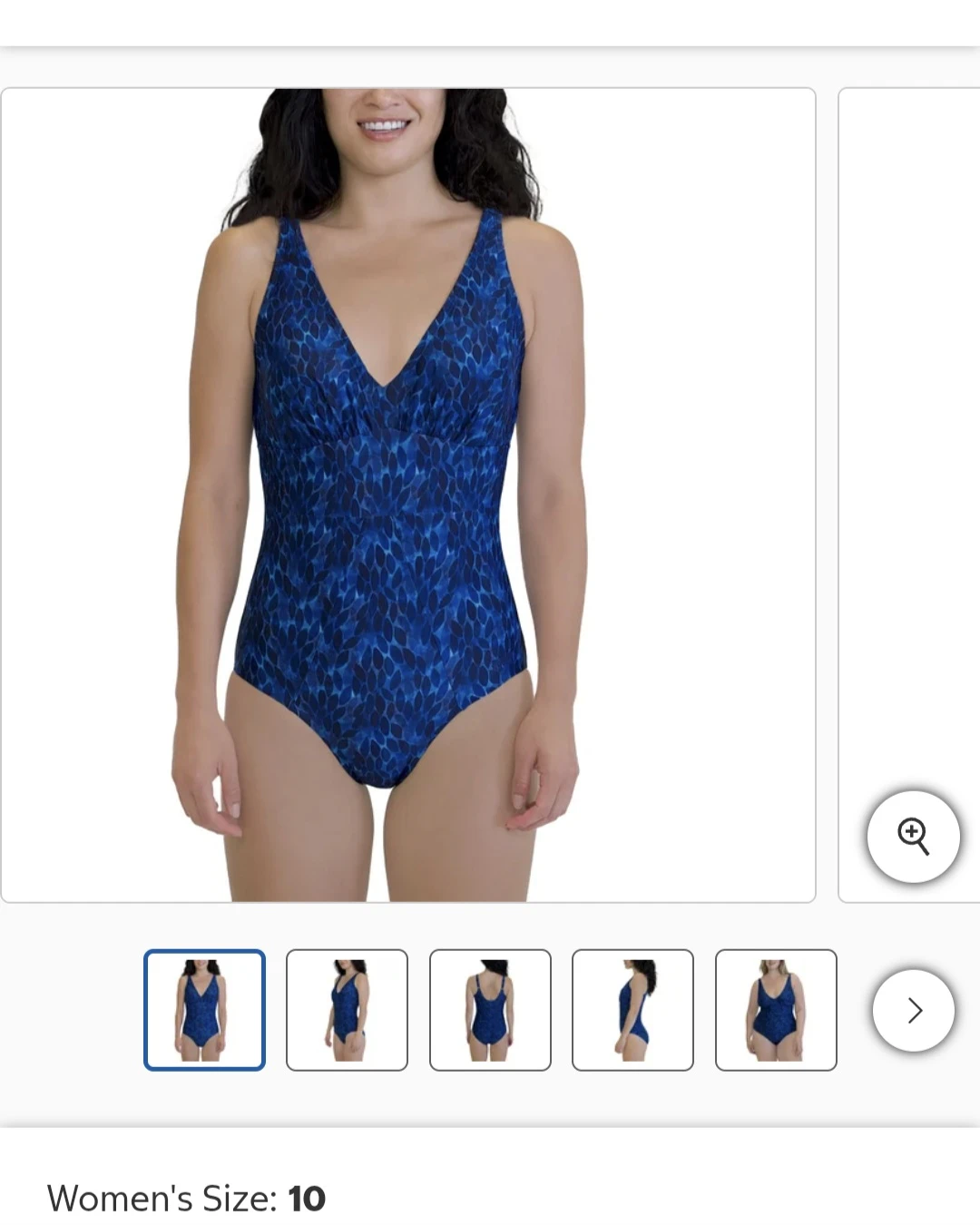 Roots Women's One-Piece Swimsuit Size 10 Blue Leaf Print - photo 2