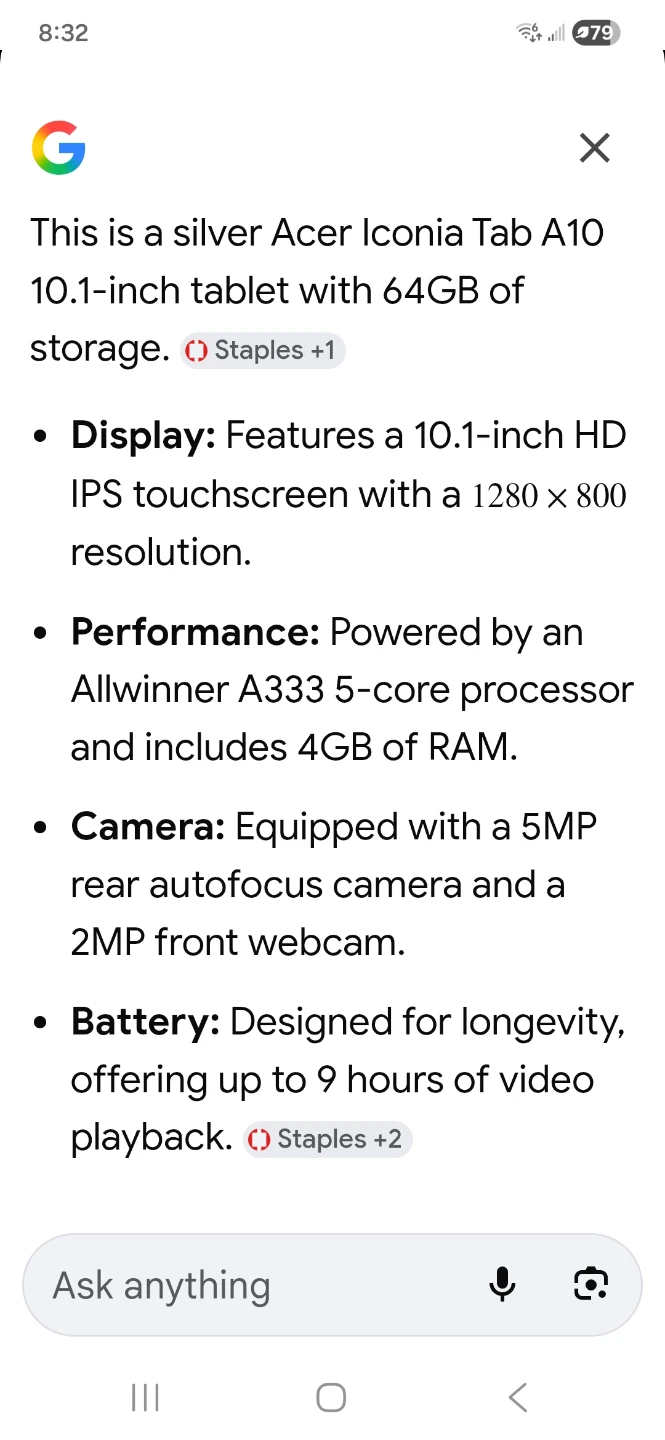 Acer 64GB Iconia Tab A10 10.1-inch Tablet - photo 4