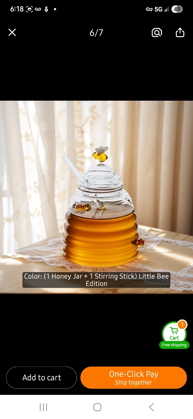 NEW Little Bee Glass Honey Jar with 2 Stirring Sticks 🐝