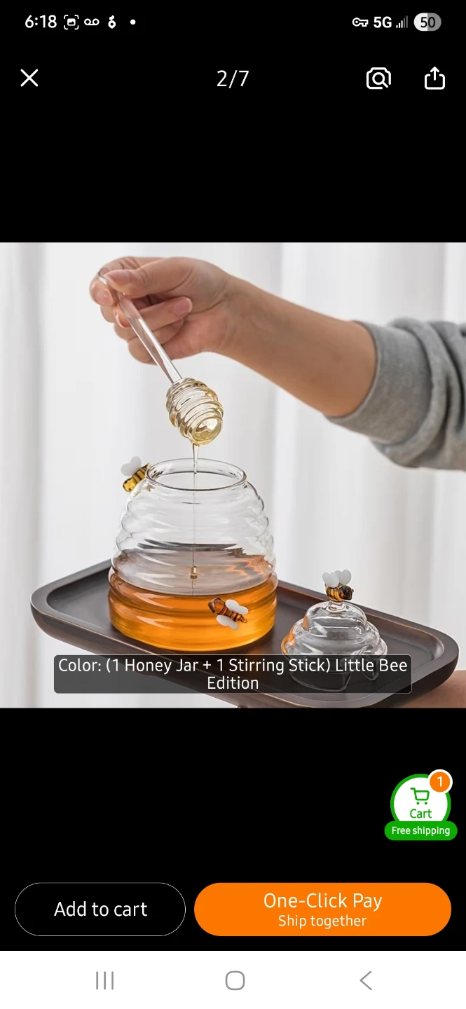 NEW Little Bee Glass Honey Jar with 2 Stirring Sticks 🐝 - photo 5