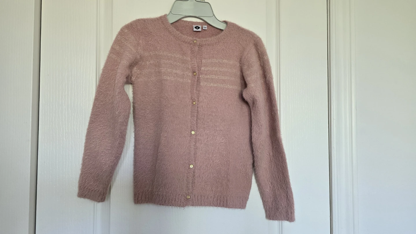 Girl Pink Fuzzy Cardigan Size 10Y