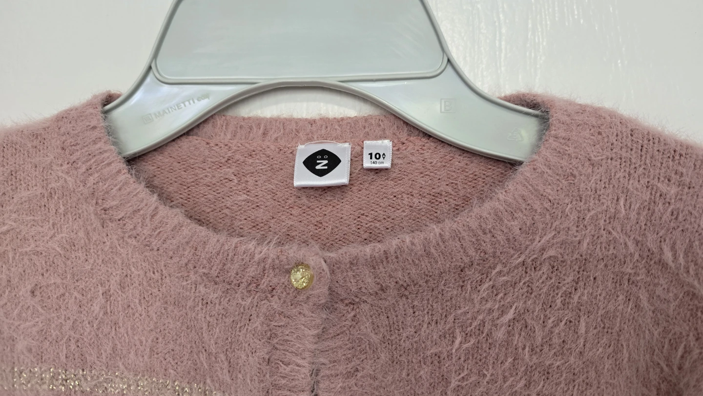 Girl Pink Fuzzy Cardigan Size 10Y - photo 2
