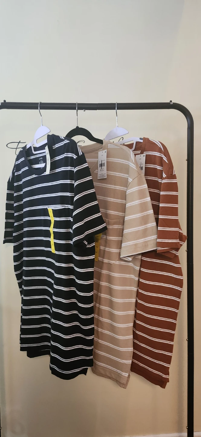 3 George Striped T-Shirts  Large