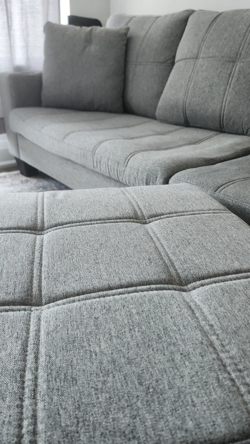 Grey Sectional Sofa with Ottoman - photo 2
