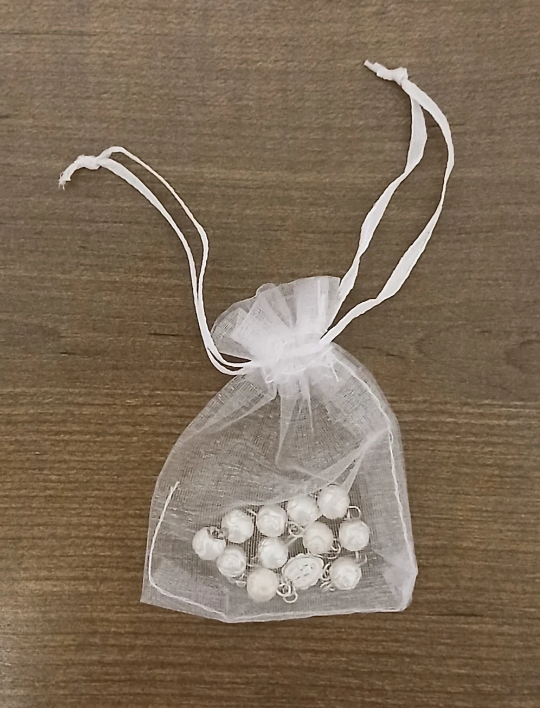 Pearl Rosary with Cross Pendant in Organza Bag - photo 2