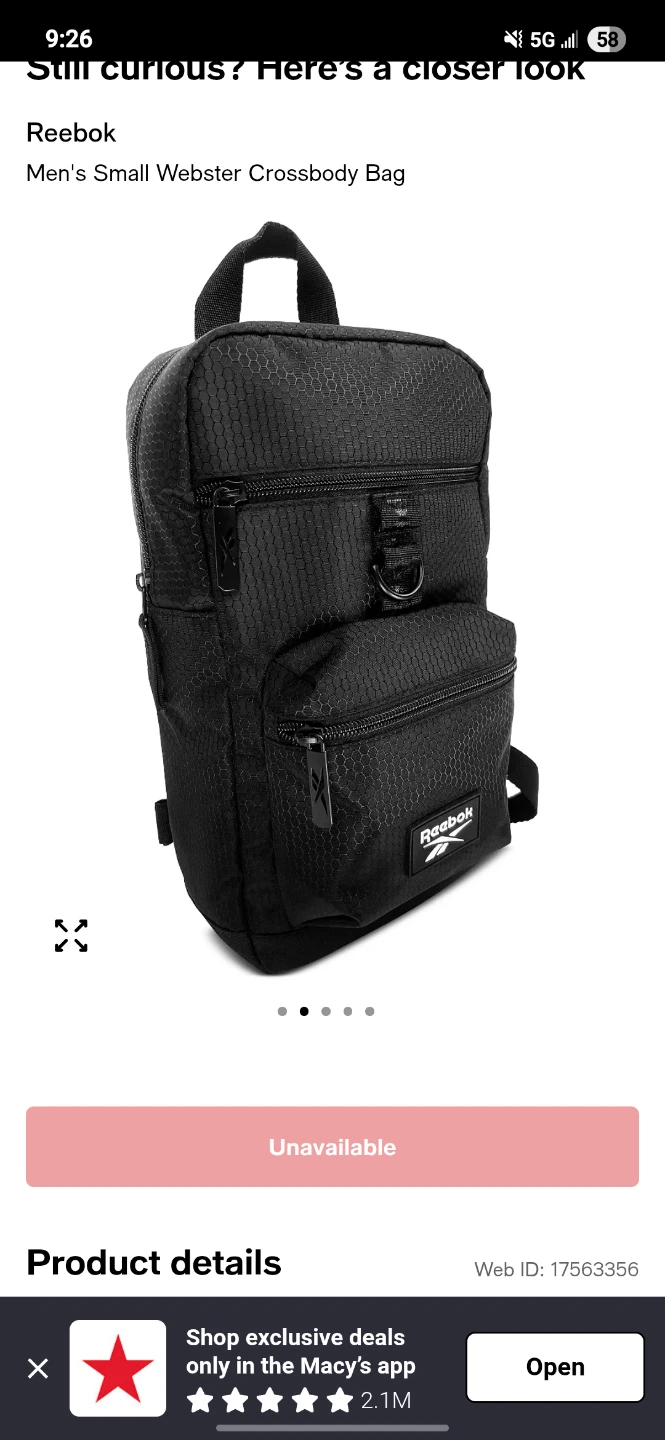 Reebok  Crossbody Bag - Black