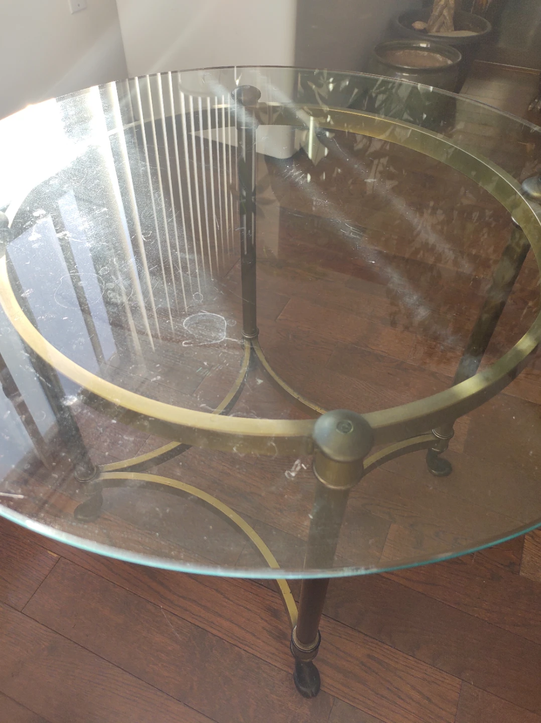 Lift-top Coffee Table and roundtop glass table