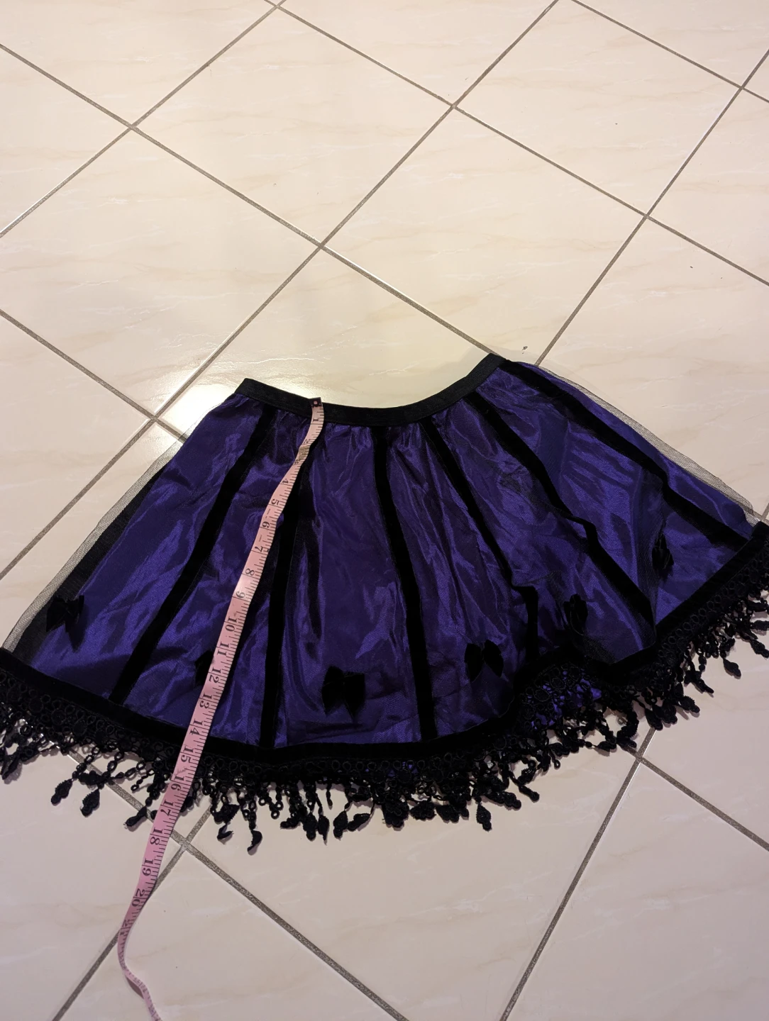 Purple & Black Tulle Skirt with Tassels