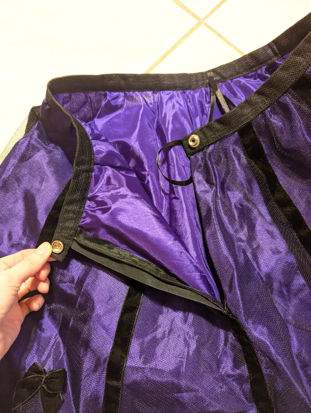 Purple & Black Tulle Skirt with Tassels - photo 3
