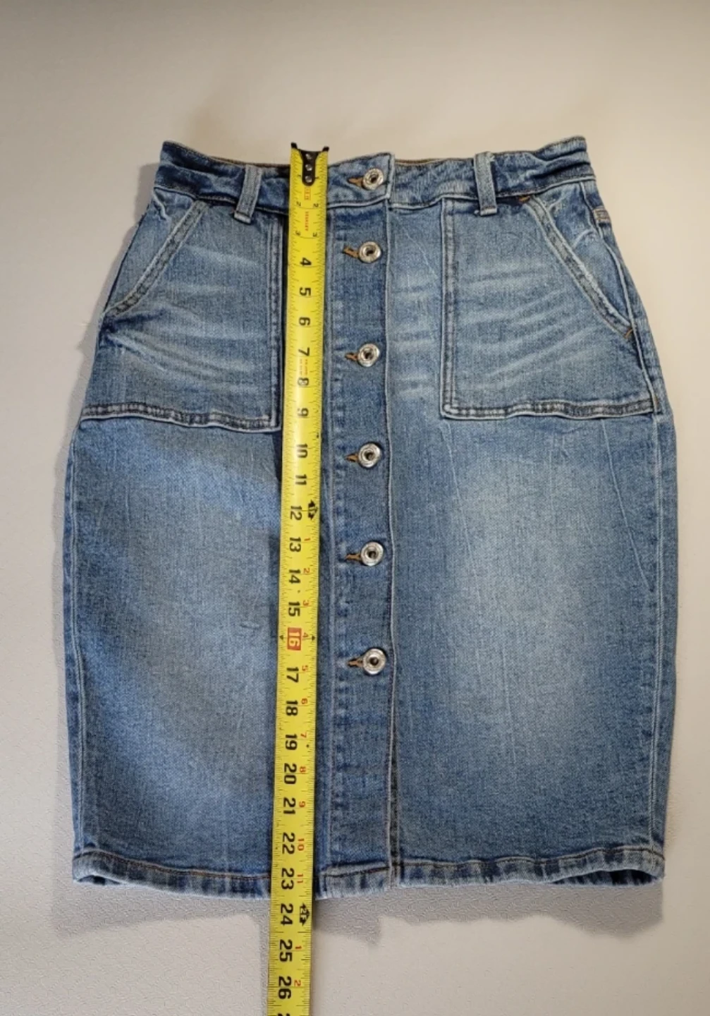 ZARA Denim Button-Front Midi Skirt Size M - photo 3