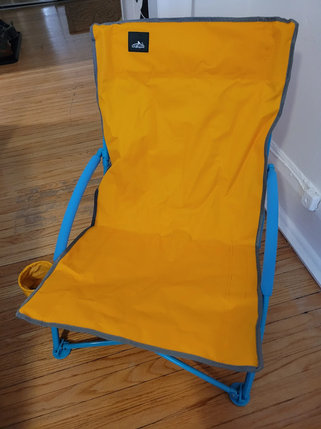 Orange Folding Beach Chair with cup holder