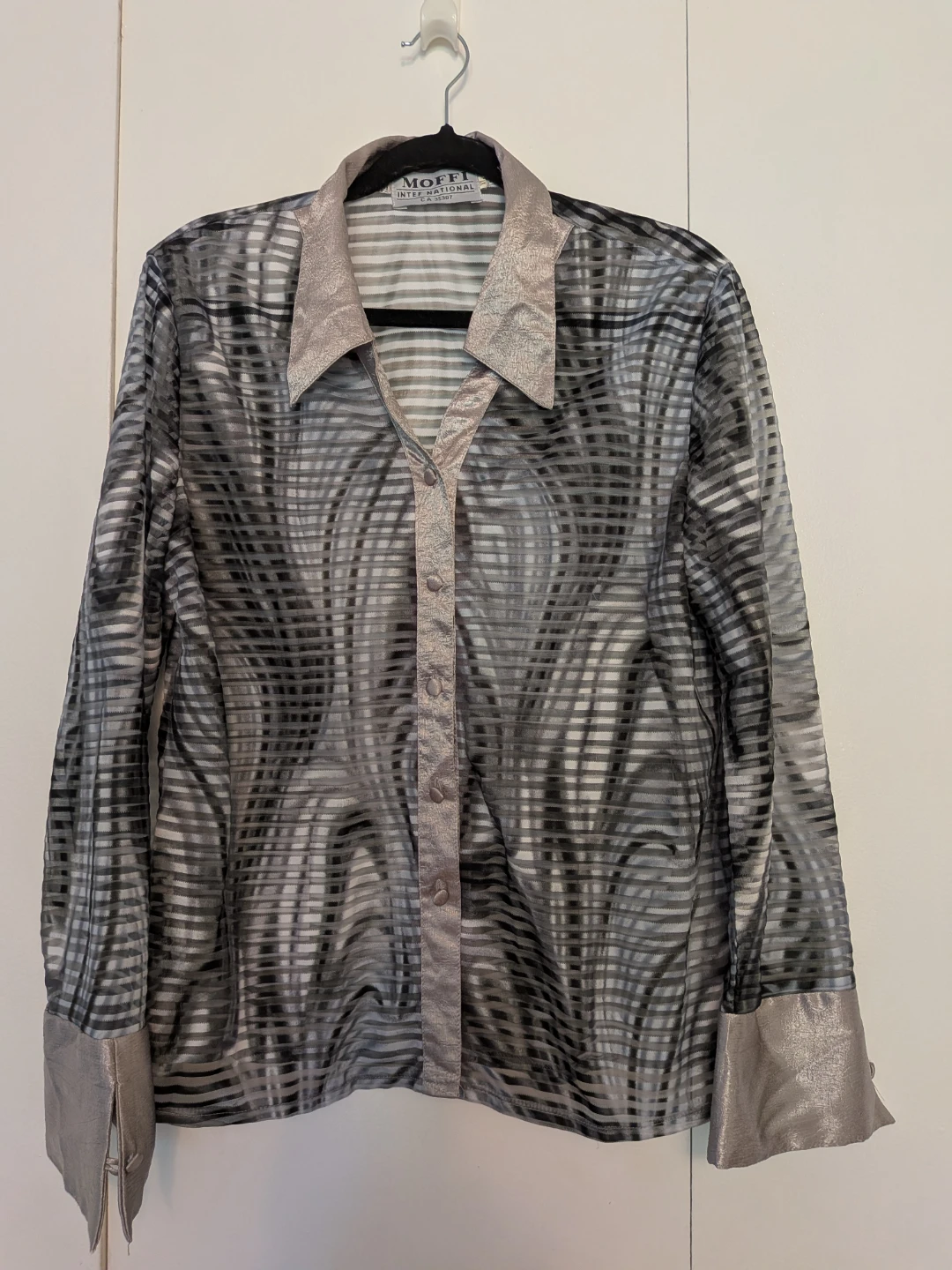MOFI International Sheer Striped Blouse