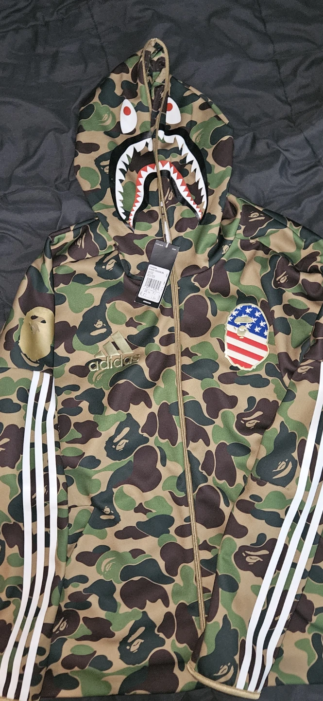 Adidas x BAPE Shark Hoodie Track Top Size L