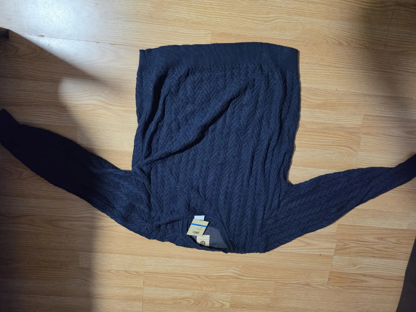 Men Haggar Collection Heritage Navy Cable Knit Sweater XL-Tall