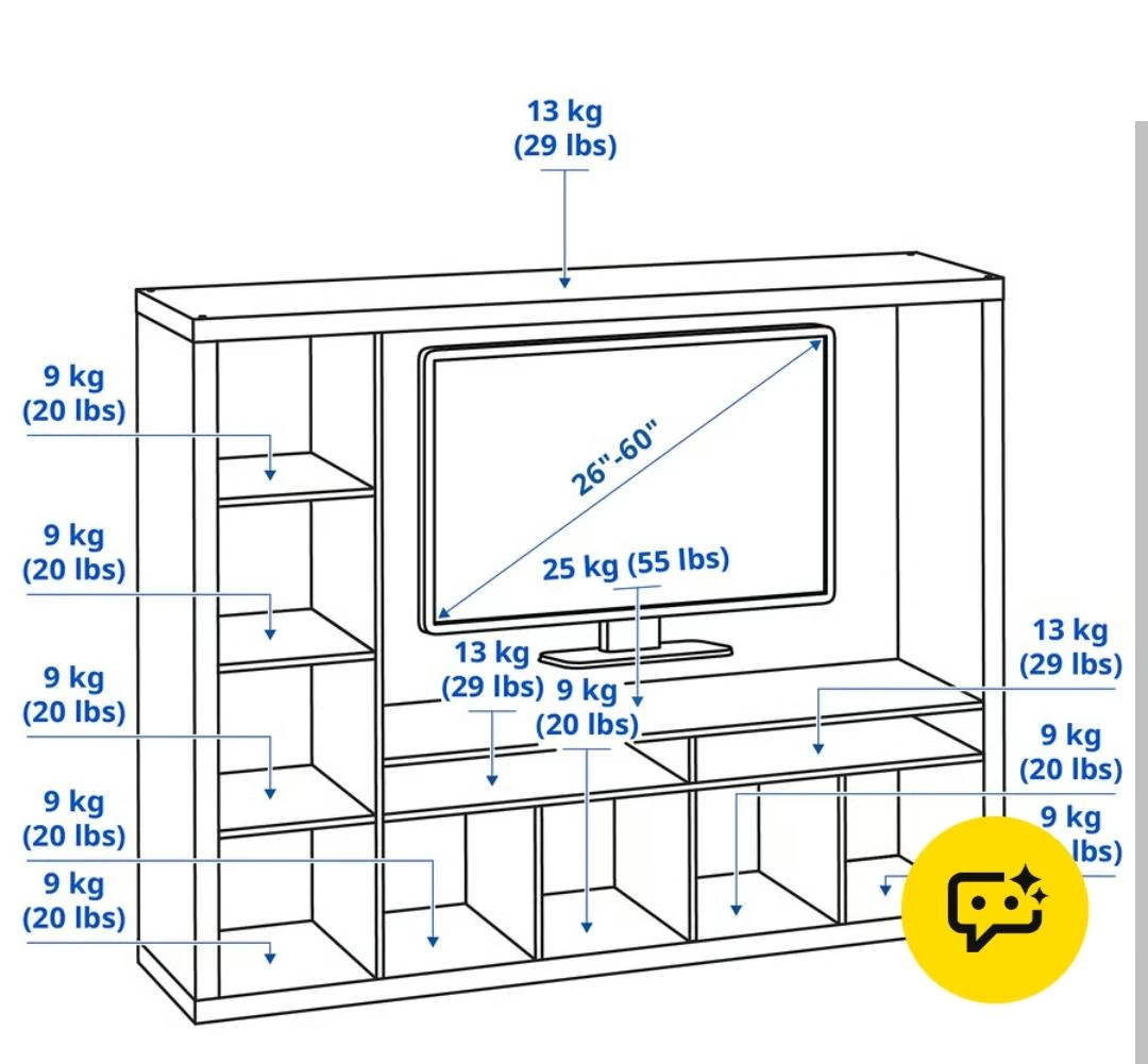 White TV Media Console with Shelving - photo 3