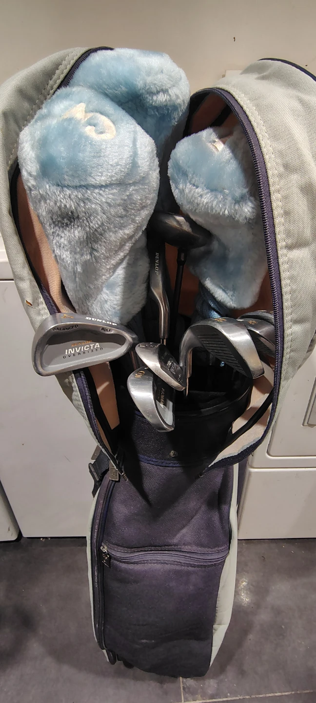 Golf Club Set with Bag and Push Cart