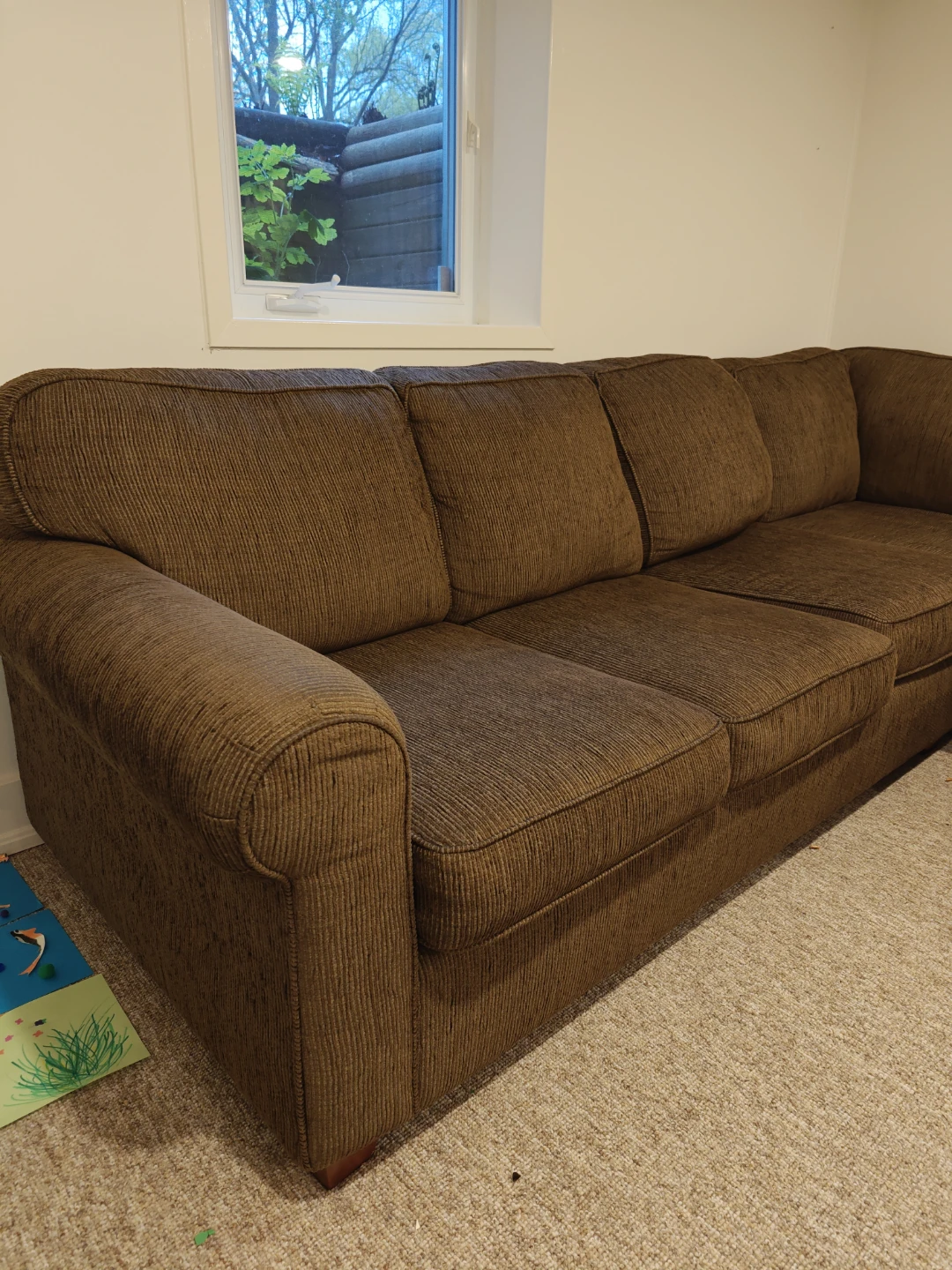 Brown Sectional Sofa with Chaise - photo 3