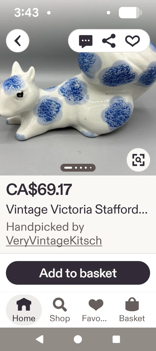 Victoria Staffordshire Ceramic Squirrel Figurine - photo 3