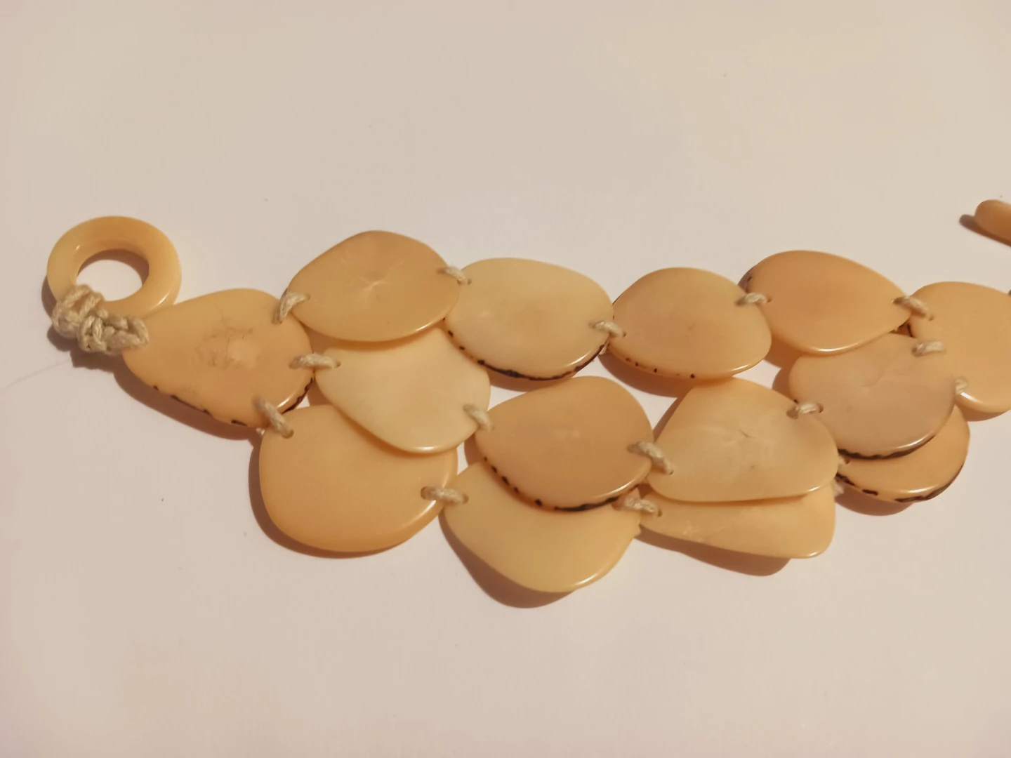Handcrafted  Beige Tone Bracelet with Toggle Clasp - photo 2