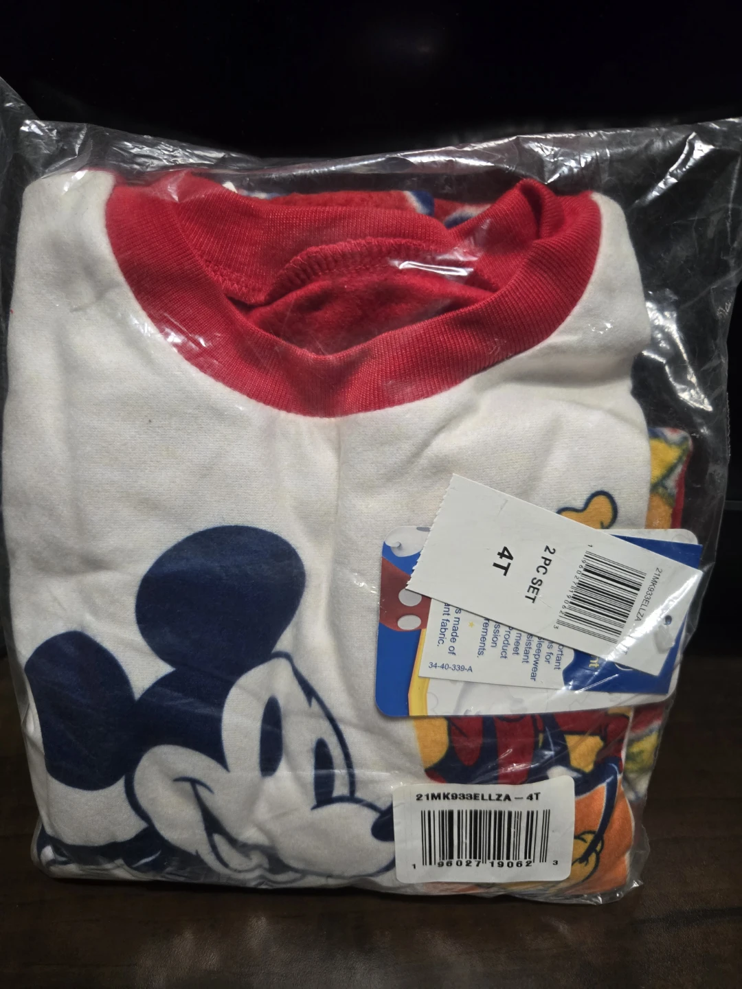 Disney Mickey Mouse Pajama Set Size 4T
