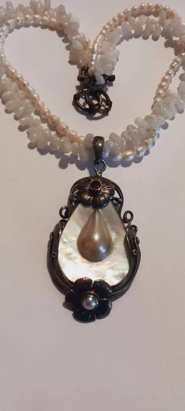Fabulous Sterling Silver 925  Pearl Pendant with Necklace - photo 4